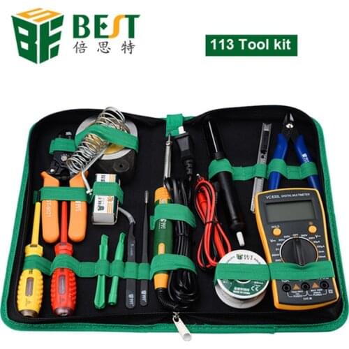 16 In 1 Professional Multi-tool Kit With Screwdrivers Soldering Iron Multimeter And Tweezers For Phone Laptop Pc Repair Set Tool