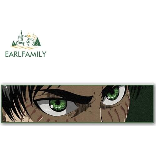 EARLFAMILY 13cm x 3.3cm for Attack The Titan RV Car Sticker Camper Decal Scratch-Proof Sunscreen Surfboard Car Door Protector