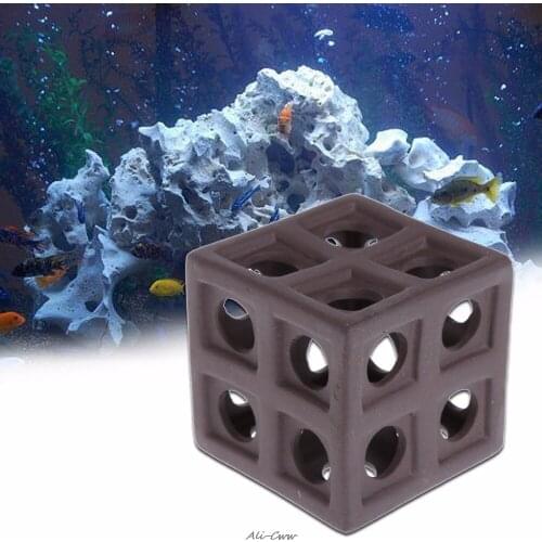 New Ceramic Hiding Cave Fish Shrimp Crab Shelter Breeding For Aquarium Fish Tank