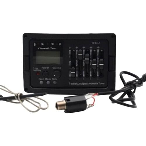 5 Band Acoustic Guitar Preamp EQ Equalizer Classical Acoustic Guitar Amplifier Digital Blend Tuner Piezo Pickup Without Tail Pin