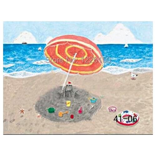 Preofessional 10*20ft/3*6m Hand Painted muslin backdrops 41-06,sea & beach wedding photo Background , studio props photography