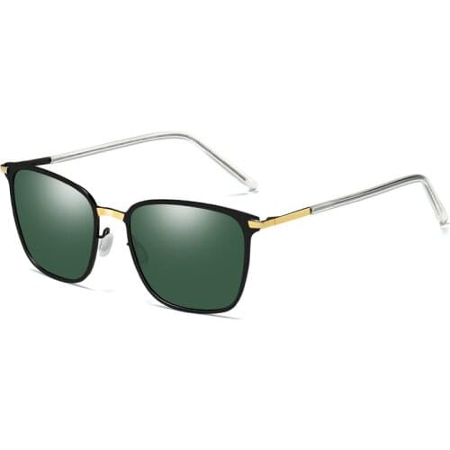 Retro HD Polarized Sunglasses Male Metal Square Frame Design Sun Glasses Driver Goggles Aviation Mirror Women Oculos De Sol