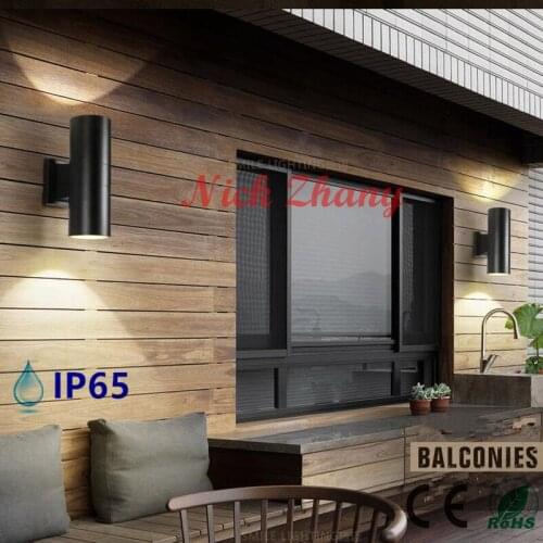 6W Led Outdoor Wall Light Led Outdoor Wall Lamp UP and Down Double 2X3W Garden Street Waterproof IP65 AC85-265V Free Shipping