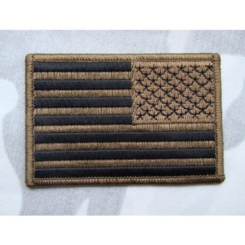 TACTICS US FLAG EMBROIDERED DESERT TAN SHOULDER BADGE PATCH - World military Store