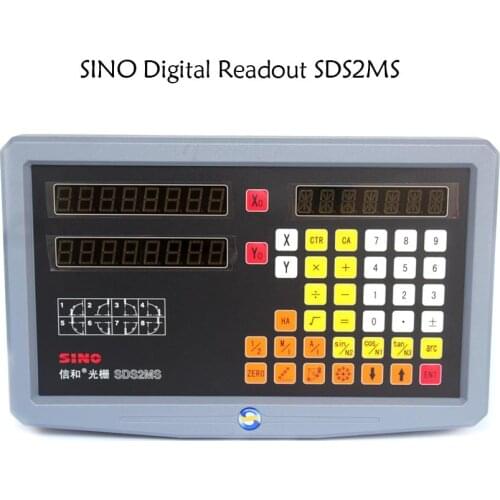 Sino 2 Axis Digital Readout Lathe Milling Machine DRO SDS2MS AC110V/220V Two Axes Display For Linear Encoder Scale