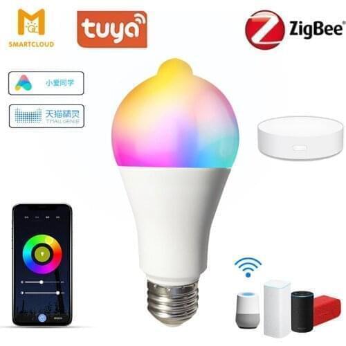 Tuya Bluetooth WiFi Smart Home LED Bulb RGB CW E27 LED Lamp Voice Control Color Changes Dimmable Work With Amazon Alexa Google