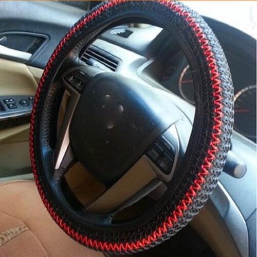 CHIZIYO Universal Auto Car Ice Silk Steering Wheel Cover 36 38CM Breathability Skidproof Holder Protector