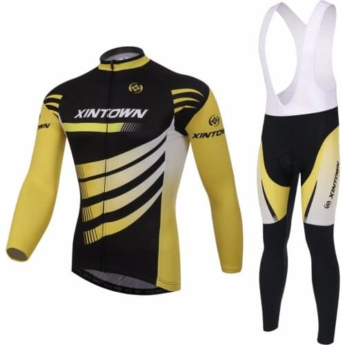 XINTOWN Cycling Set Winter Thermal Fleece Long Sleeves Cycling Jerseys Ropa Maillot Ciclismo Bicycle MTB Bike Cycling Clothing