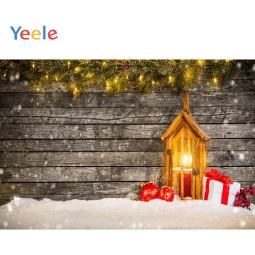Christmas Backdrop Tree Lantern Wood Board Snow Photography Backdrops Photographic Background For Photo Studio Vinyl Photozone