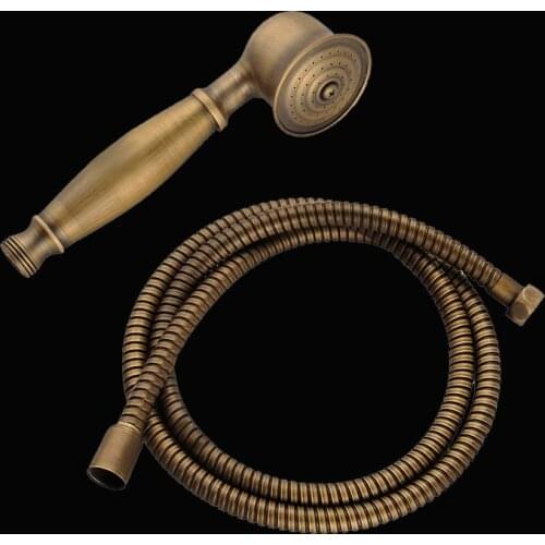 Antique Brass Telephone Style Bathroom Shower Head Water Saving Hand Held Shower Head Spray &1.5m Hose Kxz036
