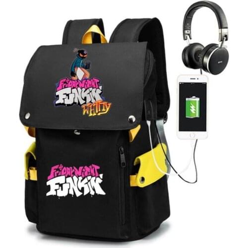 High-quality Friday Night Funkin School Bags For Teenage Girls Usb Charging Backpacks women Bookbag men travel Laptop Bag