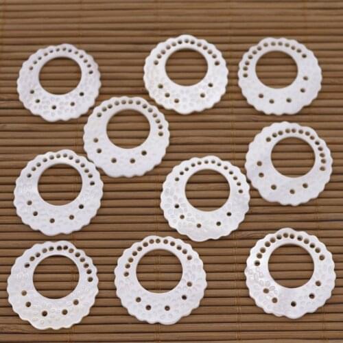 10 PCS 27mm Shell Natural White Mother of Pearl Jewelry Making Circular Shape