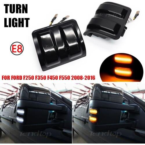 2Pcs Dynamic LED Turn Signal Light For Ford F250 F350 F450 2008-2016 Super Duty Smoke Black Rear View Mirror Marker Lamp Amber