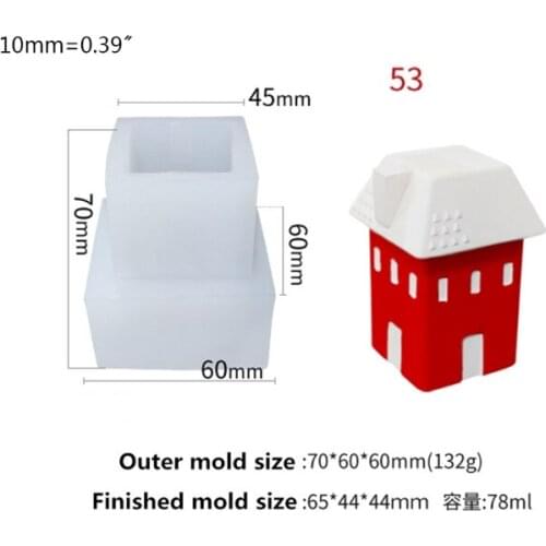 3D Christmas Tree Snow House Candle Mold Silicone Soap Mould Clay Making Baking 37MF
