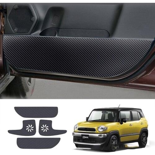 4Pcs Car Carbon Fiber Door Anti-Kick Pad Side Edge Protection Mat Cover for Suzuki XBEE 2017-2021