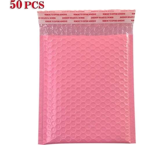 50 Pcs Color co-extrusion film Bubble Envelope Bag clothing bubble Packaging bag bubble Express bag High Quality Black And Pink