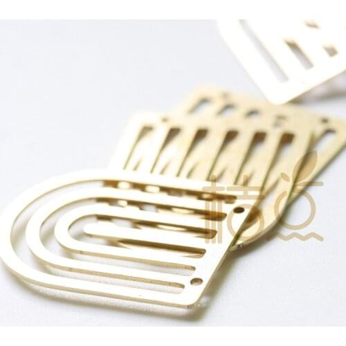 6 Pieces Laser Cut Solid Raw Brass Charm - U Shape 20x25mm