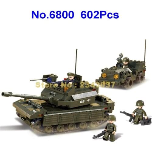 Sluban 6800 602pcs Military Army Tank Building Blocks Toy