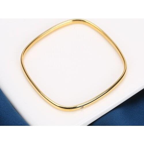 NUNCAD Crystal Stainless Steel Bracelet Bangles Gold Color Color Sqaure Bracelet For Women Jewelry AAA Quality