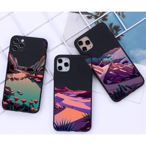 Hand painted Landscape art Phone Case for iphone 12 11 Pro Mini XS MAX 8 7 6 6S Plus X 5S SE 2020 XR cover