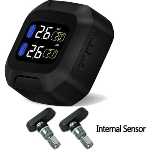 TPMS Motorcycle Tire Sensor Wireless Tire Tyre Pressure Monitoring System TPMS Moto Internal/Externalpir Sensor LCD Display