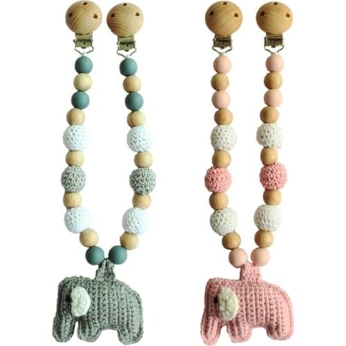 Baby Teether Teething Pendant Pram Clip Hanging Toy Pacifier Chain Silicone Bead F3ME