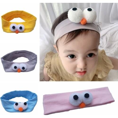 Nishine New Cartoon Kids Headband Newborn Infant Toddler Cute Eye Bird Cotton Headwraps Baby Girls Hairbands Headwear