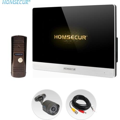 HOMSECUR 4 Wire Hands-free Video Door Entry Phone Call System with Waterproof CCTV Camera BC011HD-C+BM716HD-S