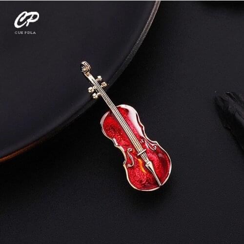Exquisite Violin Brooch Retro Musical Instrument Brooches For Men Women Suit Clothes Accessories Party Gift