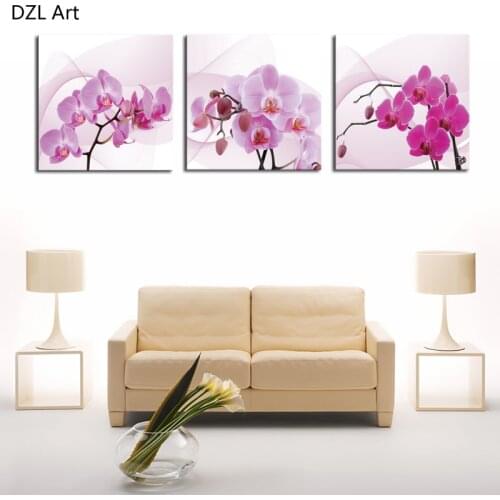 Unframed 3 Piece Purple Flower Modern Home Wall Decor Canvas Picture Art HD Print Painting