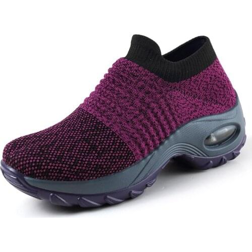 New 2019 Summer Women Sneakers Fashion Breathable Mesh Casual Shoes Platform Sneakers For Women Black Sock Loafers Shoes