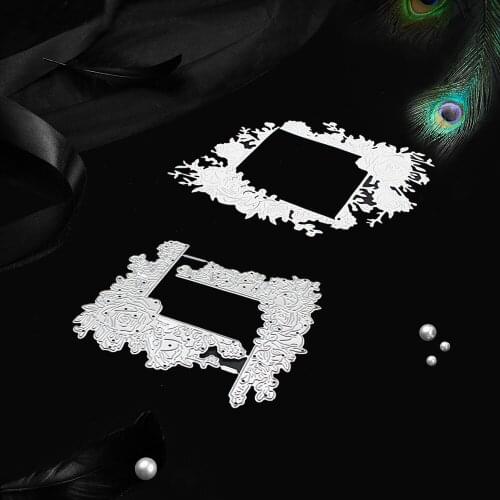 ​Flower Dies Rose Frame Metal Cutting Dies for Scrapbooking New Craft Die Cuts Card Making Embossing DIY