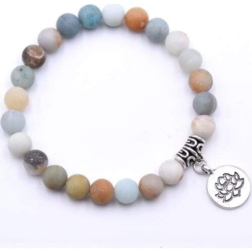 Fashion Women`s bracelet Popular 8MM natural stone bracelet Buddhism head energy elastic bracelet beaded bracelet