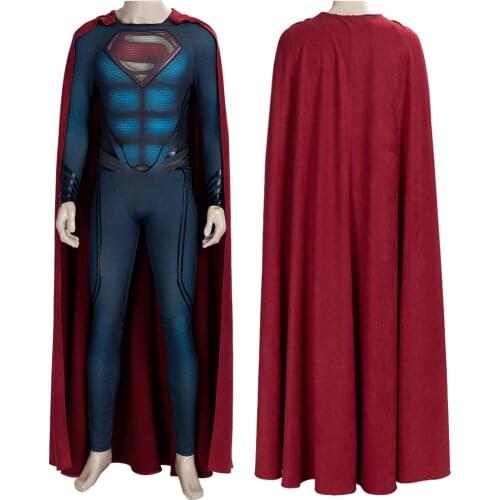 Man of Steel Cosplay Super Boy Clark Kent Costume Adult Men Fighting Jumpsuit Halloween Carnival Clothes Full Props With Boots