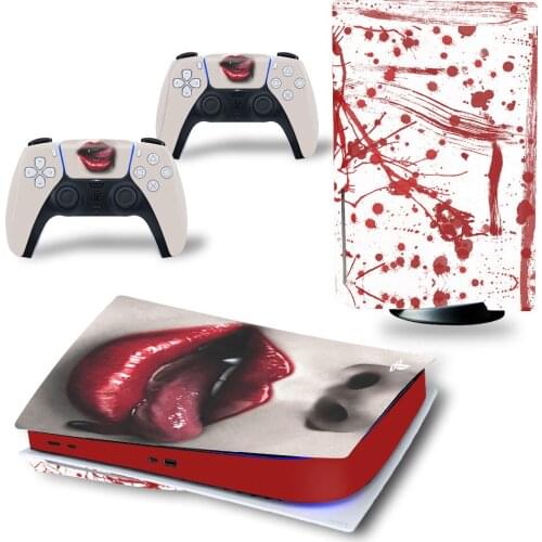 Blood PS5 Standard Disc Edition Skin Sticker Decal Cover for PlayStation 5 Console & Controller PS5 Skin Sticker