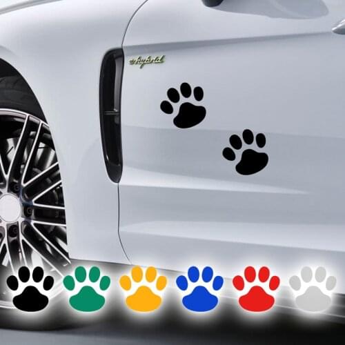 2Pcs Cute Puppy Claws car body reflective decorative sticker for Hyundai Tucson Solaris I30 Creta Ix35 I40 IX20 Veloster styling
