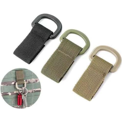 Outdoor Backpack Hook Nylon Key Buckle Hanging System Belt Buckle D-ring Carabiner Tactical Holder Climbing Hiking Accessories