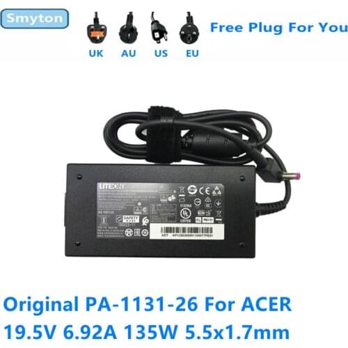 Original AC Adapter Charger For ACER PA-1131-26 19.5V 6.92A 135W 5.5x1.7mm Liteon Laptop Power Supply