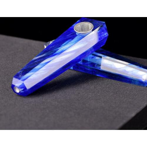 Drop Shipping wholesale Natural blue smelting Quartz Crystal Smoking Pipe+strainer quartz stone healing wand Free Shipping