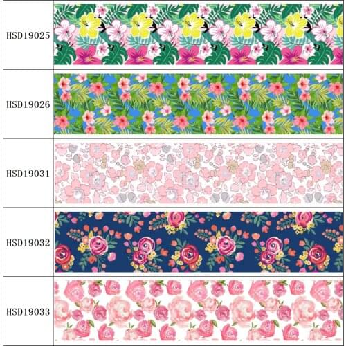 22MM 25MM 38MM 50MM 75mm Printed Pattern on Grosgrain Ribbon for diy ribbon