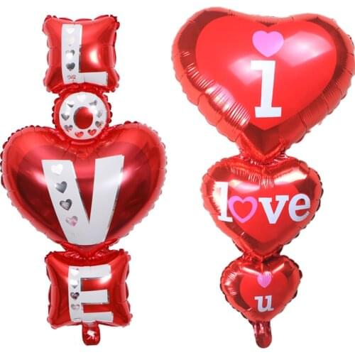I Love U Balloon Red Love Heart Balloons Valentine Day Decorations Gift for lover Wedding Birthday Decorations