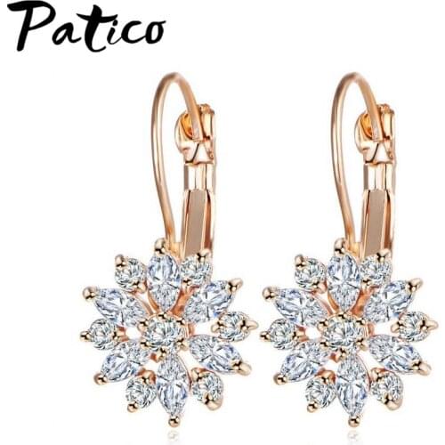 High Quality Europe 925 Sterling Silver Cubic Zirconia Earrings Stud Earrings Wedding Women Earings Fashion Jewelry Bijoux