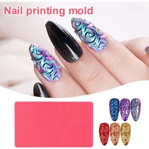Sculpture Nail Art Mold Nail Art Printing Template Nail Mold 3D Relief Decoratin втирка для ногтей Nail Glitter nails accesorios