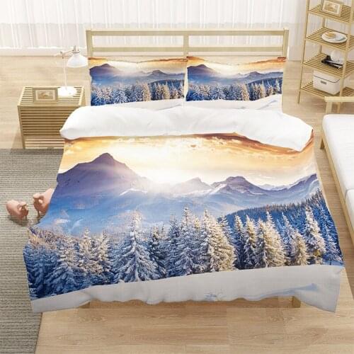 Morden 3D Bedding Set Beautiful natural scenery Quilt Cover Set King Queen Twin Size Home Textiles Drop Ship