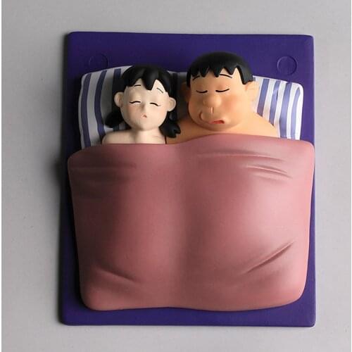 Spoofing the Q version of Gouta Takeshi and Minamoto Shizuka sleeping scene figure model doll ruined childhood series Paste