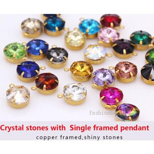 All size 24-colors 6/8/10/12/14mm Rivoli Round Glass Rhinestone Crystal Single hole Rhinestone Charm Sewing Diy Jewelry Beads