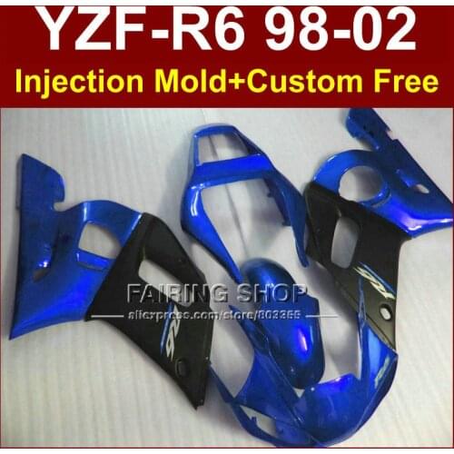 TR6G Dark blue fairings for YAMAHA YZF R6 1998 1999 2000 2001 2002 fairings kit YZF R6 98-02 body repair parts 6R8J