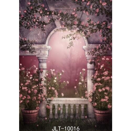 Flowers on Roof Castle Halloween Photographic Backgrounds Customized Wedding Vinyl Photoshoot Background for Photo Studio