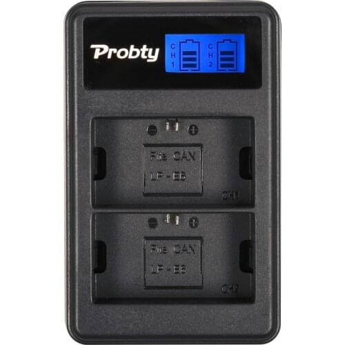 PROBTY New LP-E6 LP E6 LPE6 LCD Camera Charger for Canon 70D 5DII 5D2 5D3 7D 6D 60D