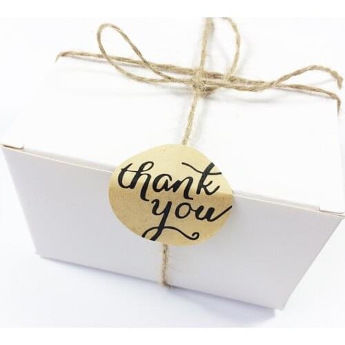 1200 Pcs/lot Thank You White Kraft Sticker DIY Scrapbooking Gift Labels Stickers Sweets Party Seal Sticker
